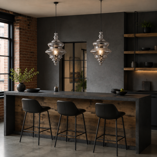 Lampara Colgante De Techo Gerar 1 Luz Vintage Rustica Living Gris