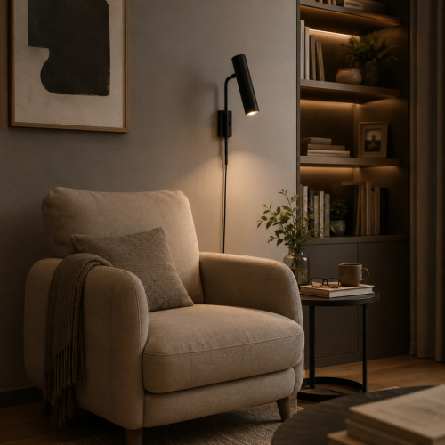 Aplique Pared Ona M Gu10 40x20cm Negro Negro