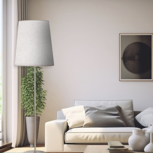 Lampara De Pie Liv 7400-02 E27 Lienzo Egipcio Blanco