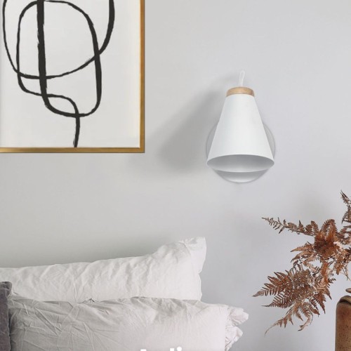 Aplique Nordik Madera Y Metal 1luz E27 Blanco Nordico