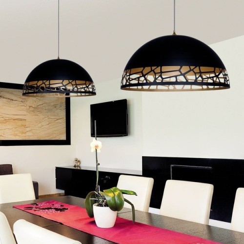 Colgante Moderno Bali E27 50cm Negro-cobre