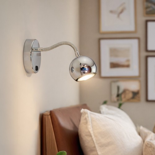 Aplique Venus Dirigible Con Tecla Gu10 Cromo Cromado