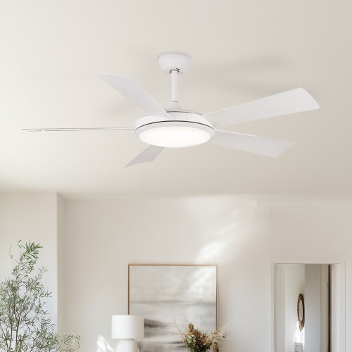 Ventilador Smart Wifi 522a 24w Led Dimerizable Blanco 1.32 M Abs 5 5
