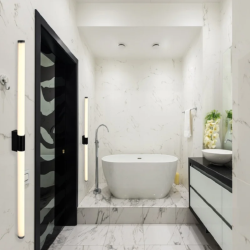 Aplique Grant Negro 20w Calido 1m Baño/espejo