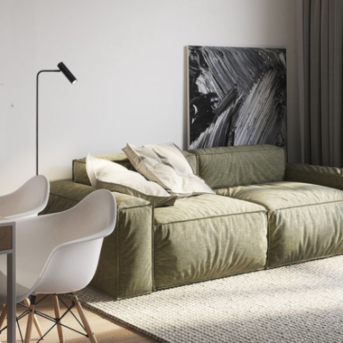 Lampara De Pie Moderno Ona 1xgu10 1.5m Negro