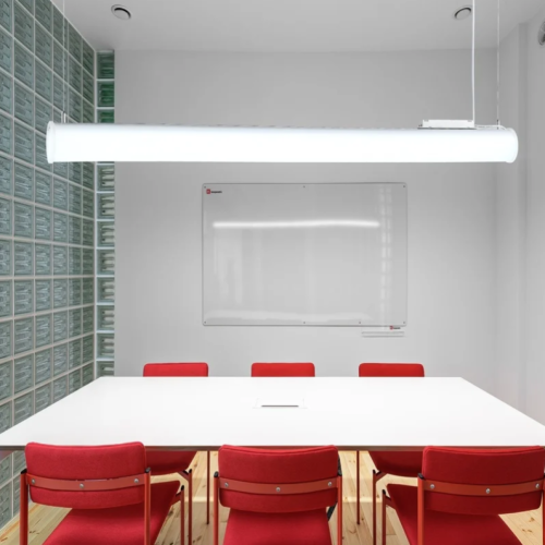 Colgante Lineal Moderno Baguette L Led 60w Frio Blanco