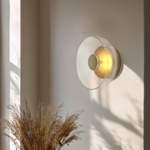 Aplique Plevri 7w Led 3000k Ø26 Vidrio Dorado Dorado