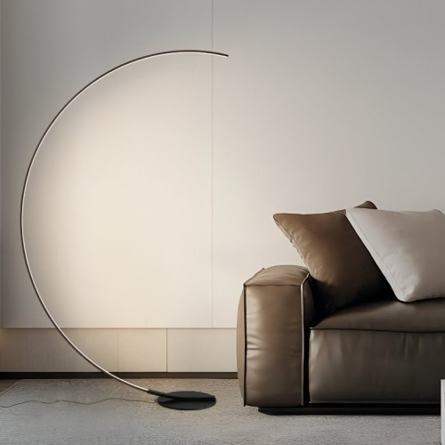 Lampara De Pie Minimalista Morti 3000k Dim Negro Mate