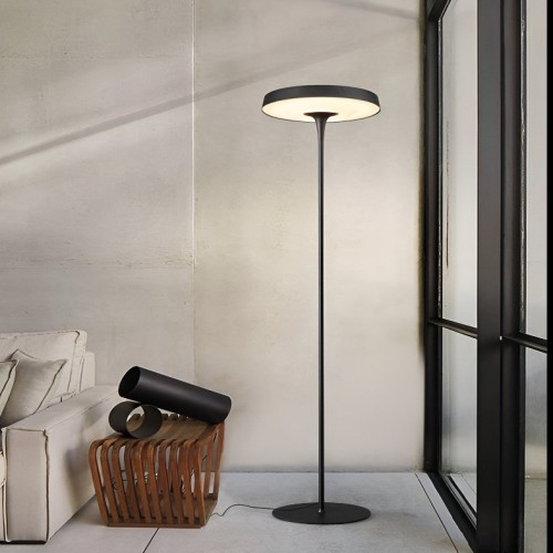 Lampara De Pie Bogota Calido Dimerizable 55w Negro Led
