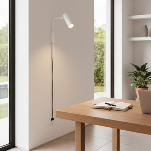 Aplique Ona Apl M Gu10 C/tecla 40x20cm Blanco Movil Blanco