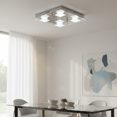 Plafon Batti 4625 Cromo Led 4x6w Calido