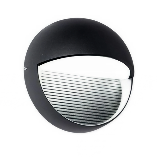 Aplique Apto Ext Kato 3w Led 3000k Ø16cm Aluminio Negro