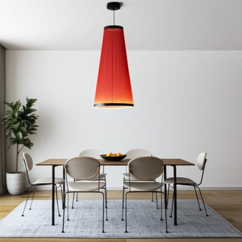 Colgante Hilo 6 Led 60w 3000k Terracota Moderno Ø55cm