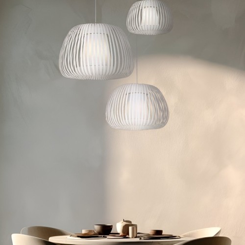 Colgante Tambor L Ø60cm 1xe27 Blanco