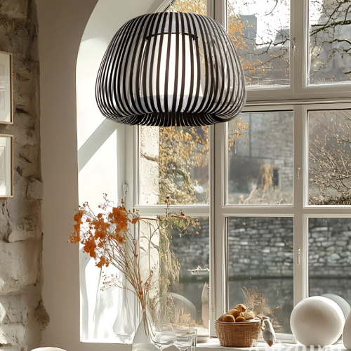 Colgante Tambor L Ø60cm 1xe27 Negro