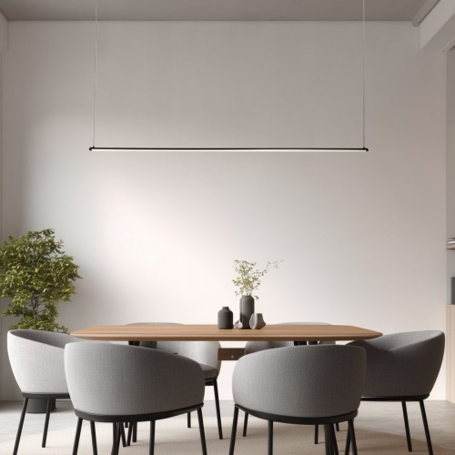 Colgante Escencia 18w Led 1500mm Ww Tecnologia Con Sensor Ng Negro