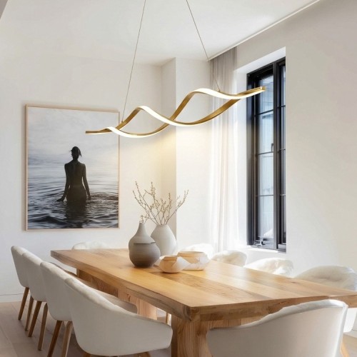 Colgante Katana 55w 1.10m Blanco Dinamico Dorado Dorado