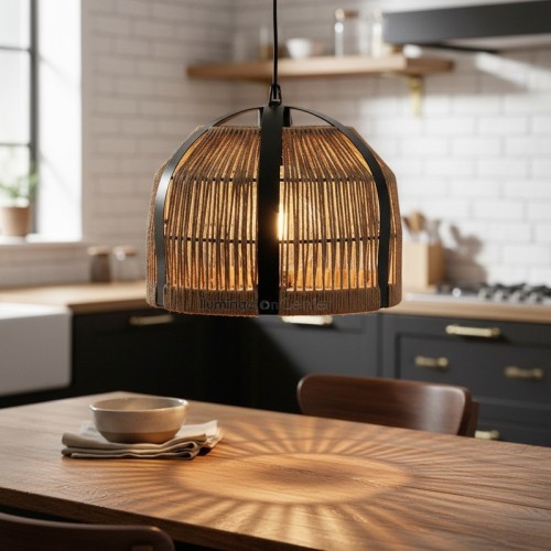 Colgante Gisele Ø40cm Metal Negro 1xe27 Habano Habano