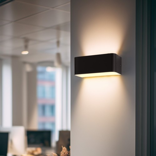 Aplique Bidireccional Sania-4 15cm 1 Luz 12w Blanco/negro