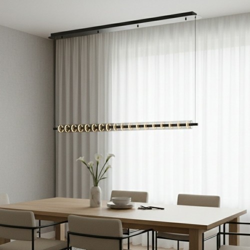 Colgante Sidney M 32w 124cm Vidrio/aluminio Calido Moderno Negro