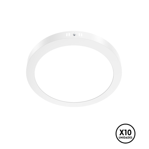 Plafon Led 6w Blanco Redondo Blanco Calido X10 Blanco