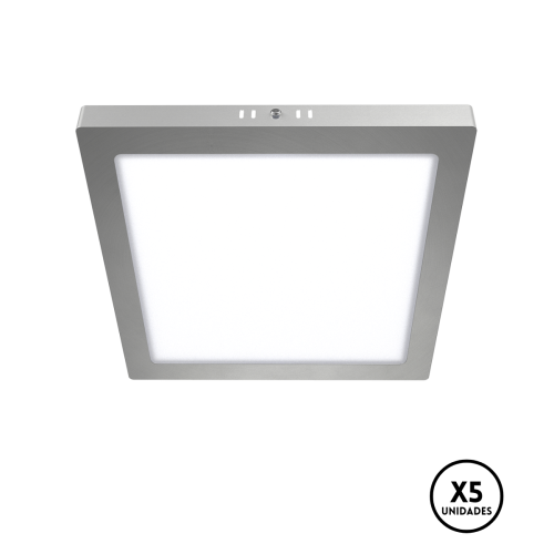 Plafon Led 18w Platil Cuadrado Blanco Calido X5 Platil Platil