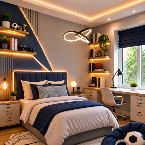 Colgante Led Orbit 40w Negro Diseño Vanguardista Luz Dinám Negro